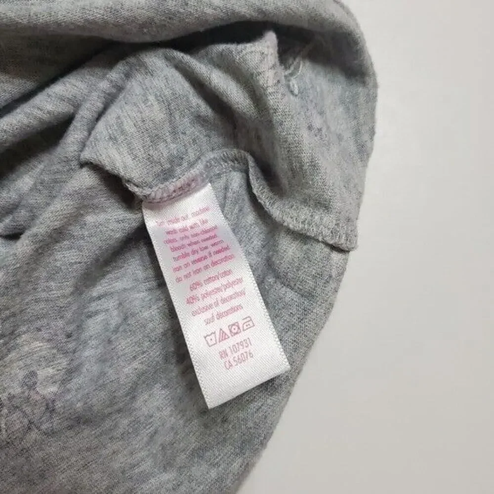 Justice Shirt Girls 10 Grey Unicorn Comfort Stretch Graphic Tee‎ All over Print